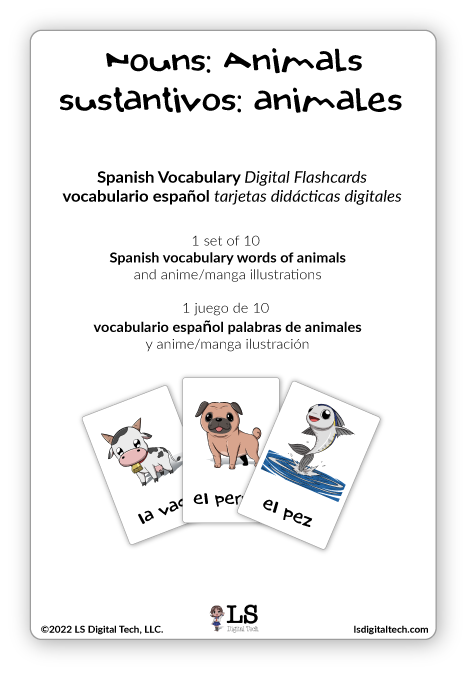 Spanish Vocabulary-Nouns: Animals/Vocabulario Español: Sustantivos Animales